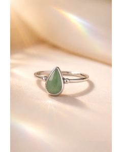 Anillo Gota Cuarzo Verde